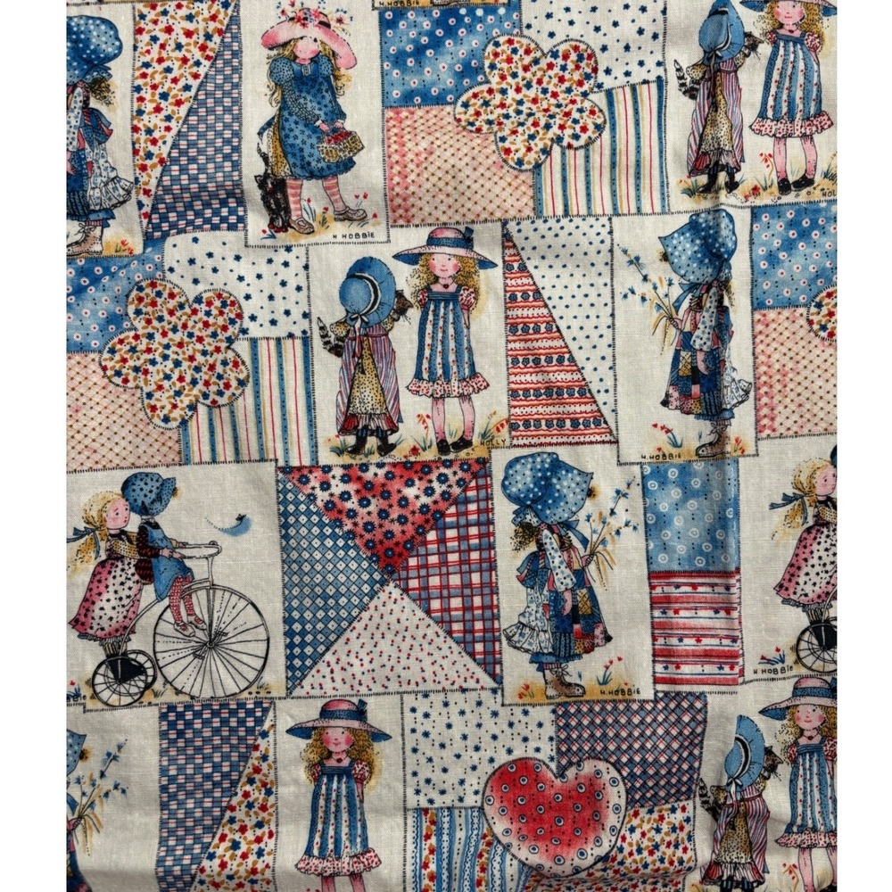 Vintage Holly Hobbie Fabric Patchwork Cotton Manes American Greetings 43"x72"